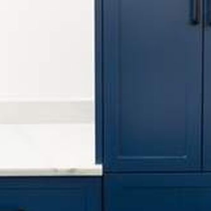 Navy double vanity