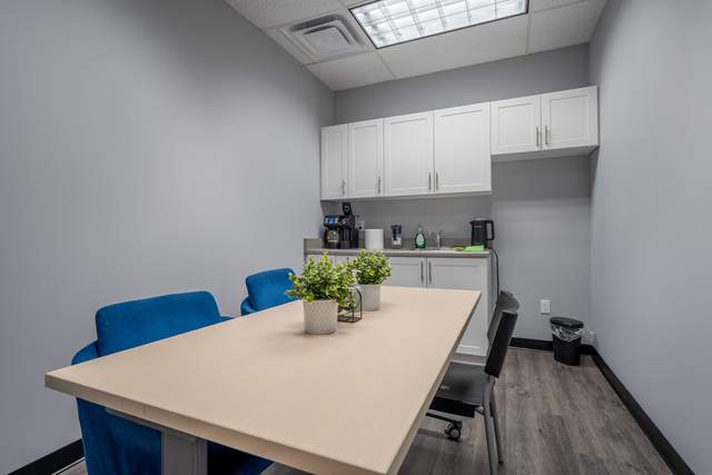 Dots for Kids Occupational Therapy Centre, Whitby: Staff kitchenette with potted plants on the break table