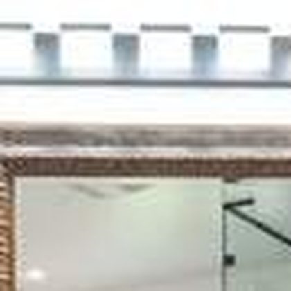 Wood-framed mirror