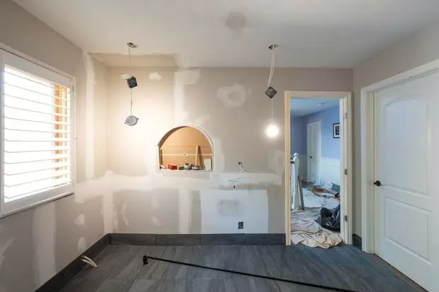 Drywall and an arched niche in progress, Courtice