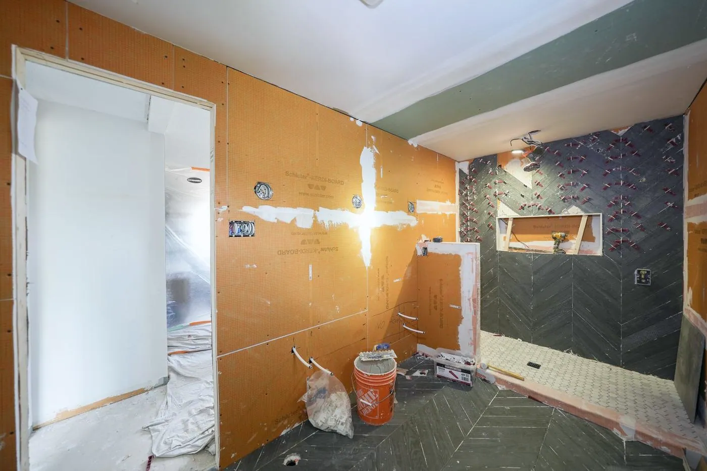 Shower waterproofing membrane before tile, Ajax